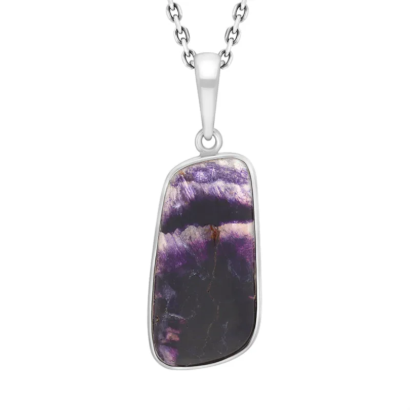 Sterling Silver Blue John Abstract Necklace D sold by C.W. Sellors