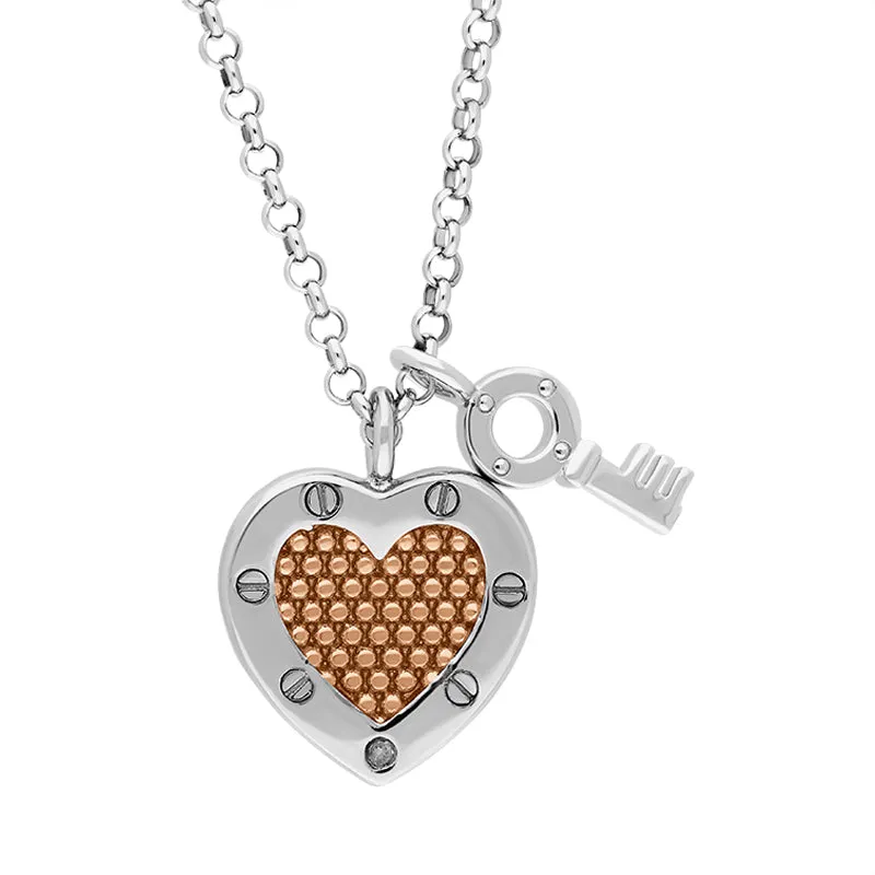 Hot Diamonds Rose Gold Plated Sterling Silver Lock In Love Pendant Necklace D sold by C.W. Sellors