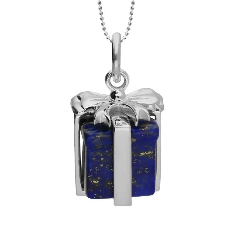 Sterling Silver Lapis Lazuli Christmas Present Necklace sold by C.W. Sellors