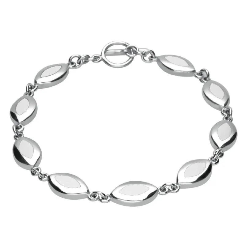 Sterling Silver Bauxite Framed Nine Stone Marquise Bracelet sold by C.W. Sellors