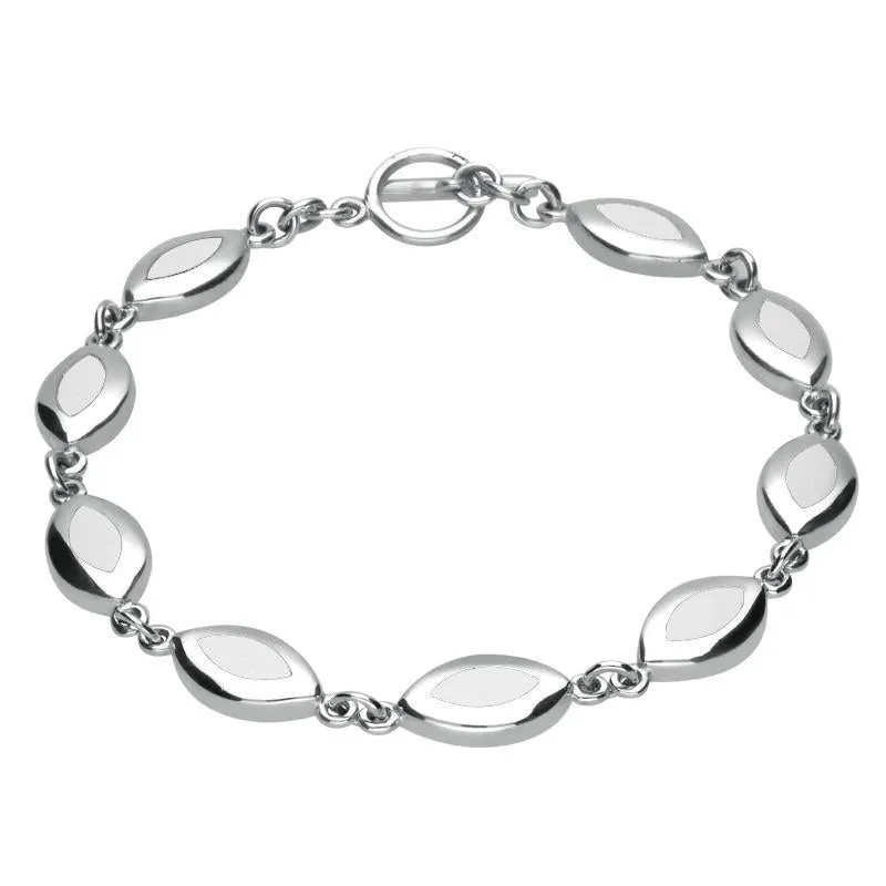 Sterling Silver Bauxite Framed Nine Stone Marquise Bracelet sold by C.W. Sellors