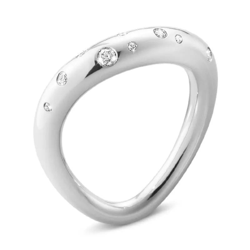 Georg Jensen Offspring Sterling Silver Diamond Ring sold by C.W. Sellors