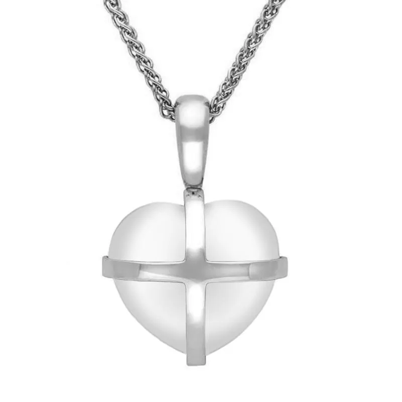 Sterling Silver Bauxite Small Cross Heart Necklace sold by C.W. Sellors