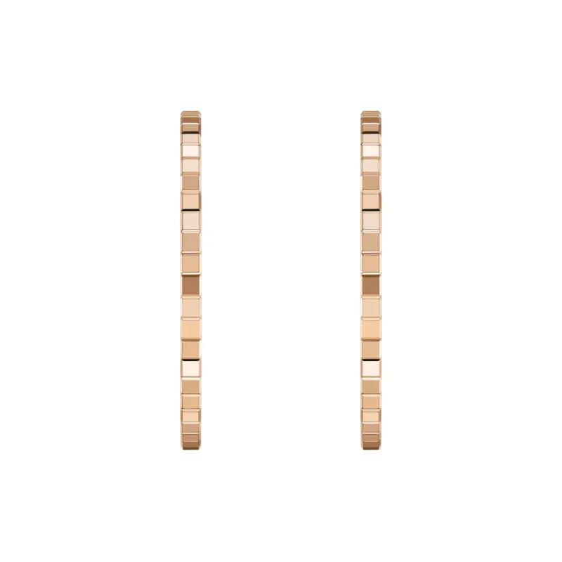 Chopard Ice Cube 18ct Rose Gold Hoop Earrings sold by C.W. Sellors