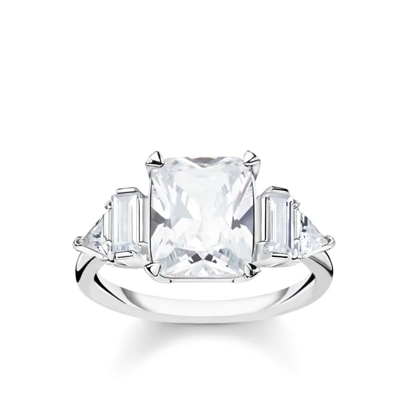 Thomas Sabo Glam & Soul Sterling Silver CZ White Magic Cocktail Ring D sold by C.W. Sellors