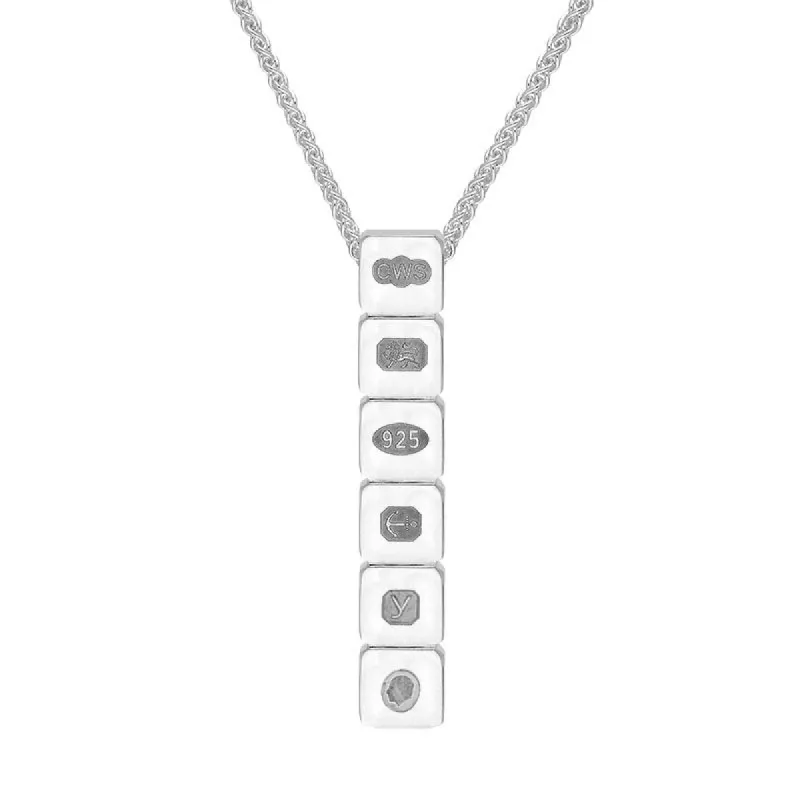 Sterling Silver King's Coronation Hallmark Cushion Disc Pendant Necklace D sold by C.W. Sellors
