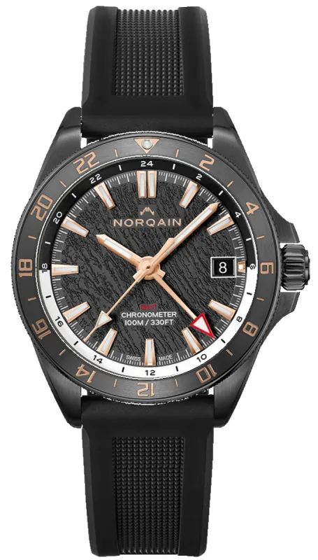 Norqain Neverest GMT Glacier Black 41mm Watch made by C.W. Sellors