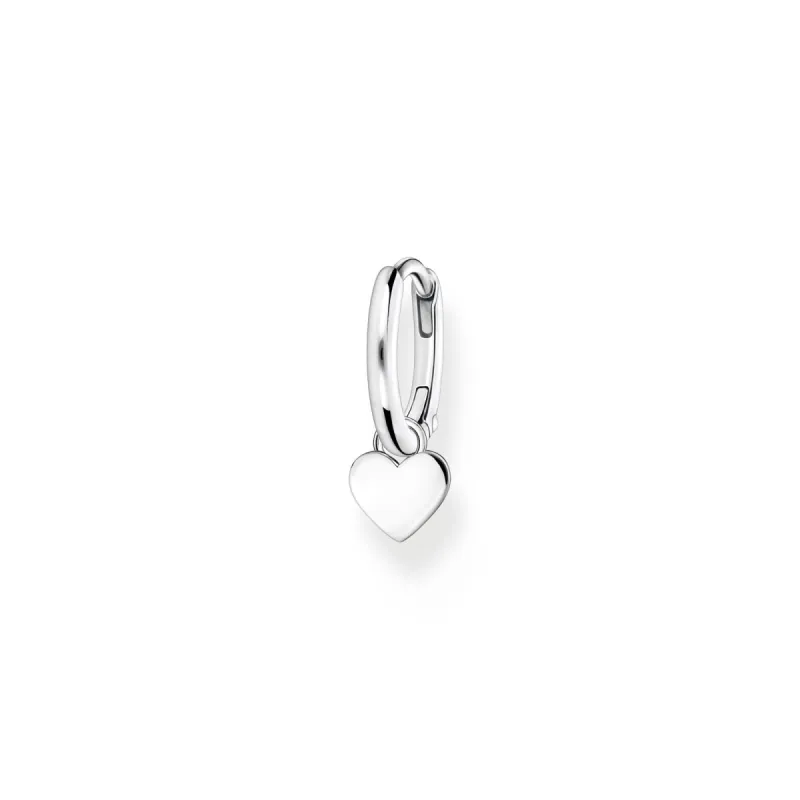 Thomas Sabo Charm Club Sterling Silver Heart Pendant Single Hoop Earring sold by C.W. Sellors