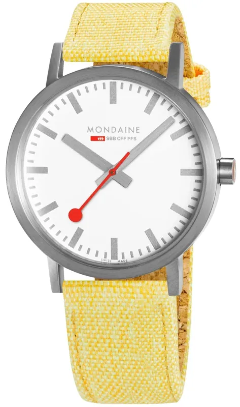 Mondaine Watch Classic 40mm Modern Yellow D made by C.W. Sellors