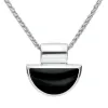 Sterling Silver Whitby Jet Half Moon Shape Necklace sold by C.W. Sellors