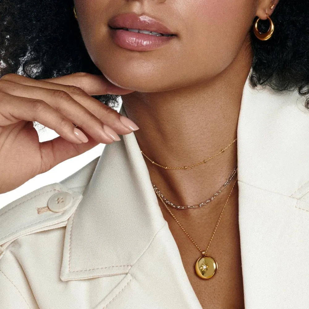 Hot Diamonds Gold Plated Sterling Silver White Topaz Starburst Locket Necklace sold by C.W. Sellors product image thumbnail 2