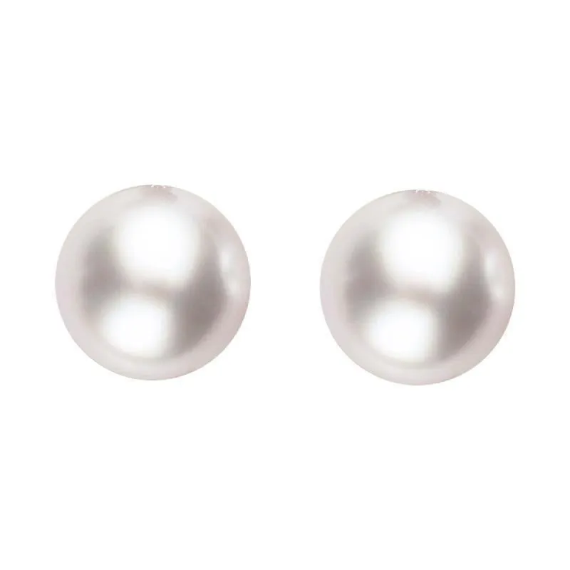 18ct Yellow Gold 8mm White Pearl Stud Earrings sold by C.W. Sellors