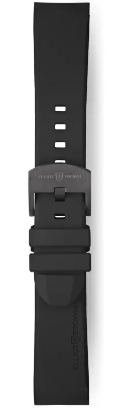 Elliot Brown Strap Leather 22mm Black Gunmetal Tongue Buckle sold by C.W. Sellors