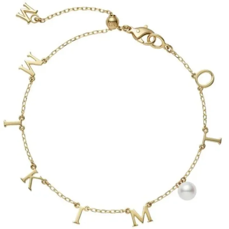 Mikimoto 18ct Yellow Gold White Akoya Pearl Adjustable Bracelet sold by C.W. Sellors