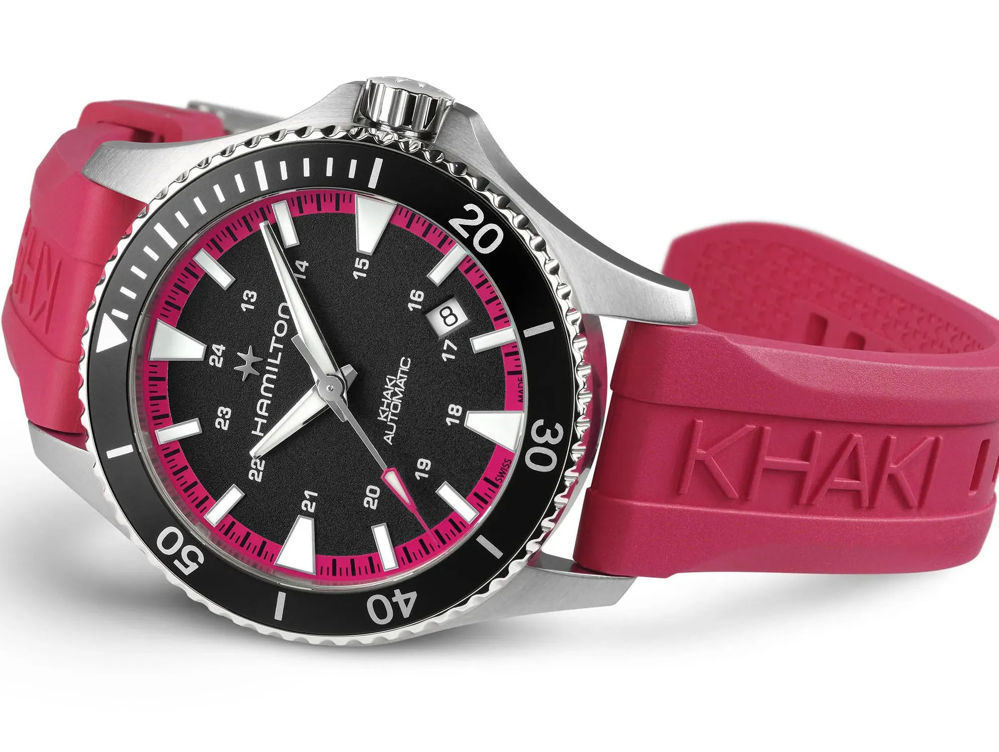 Hamilton Khaki Navy Scuba Auto Hot Pink Watch sold by C.W. Sellors product image thumbnail 5