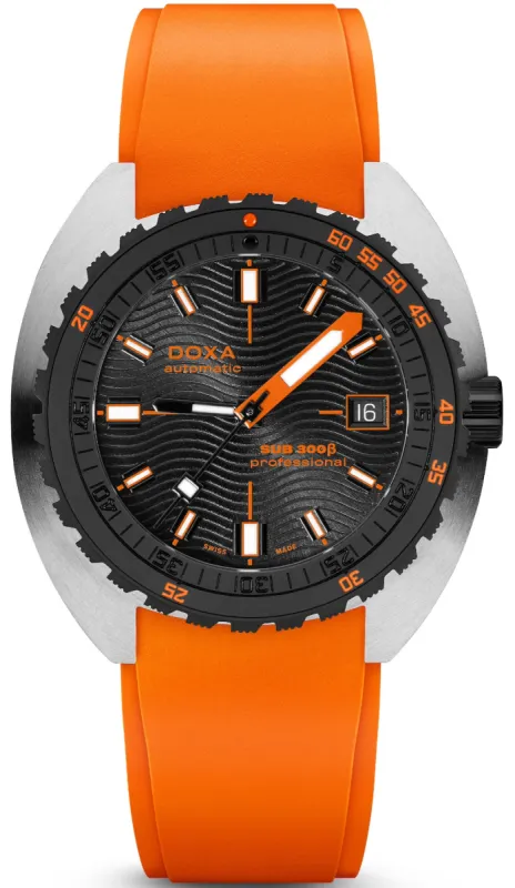 Doxa SUB 300 Beta Ceramic Steel Professional Rubber Orange Watch sold by C.W. Sellors