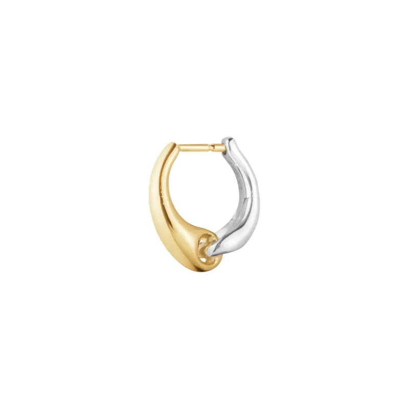Georg Jensen Reflect 18ct Yellow Gold and Sterling Silver Small Hoop Single Earring sold by C.W. Sellors