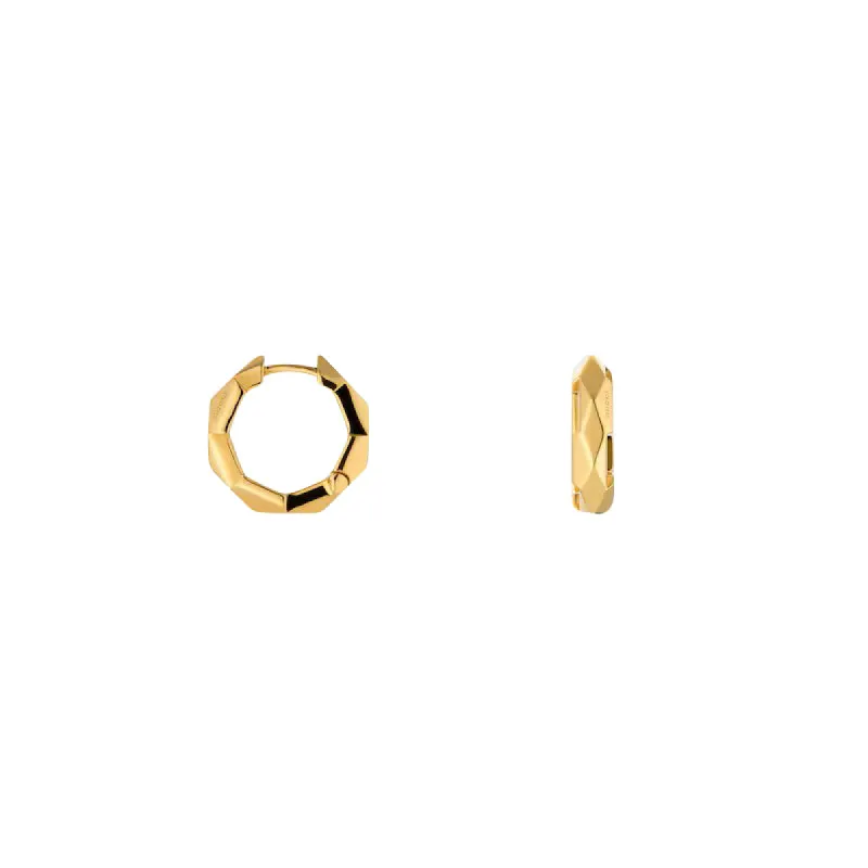 Gucci Link To Love 18ct Yellow Gold Studded Hoop Earrings sold by C.W. Sellors