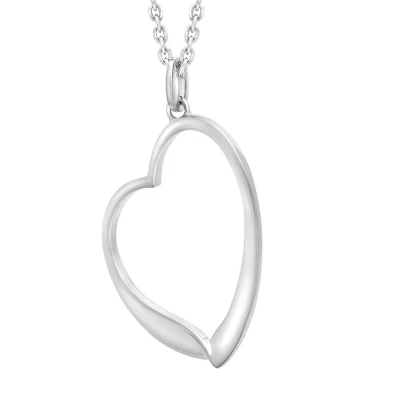 Sterling Silver Large Open Heart Necklace D sold by C.W. Sellors
