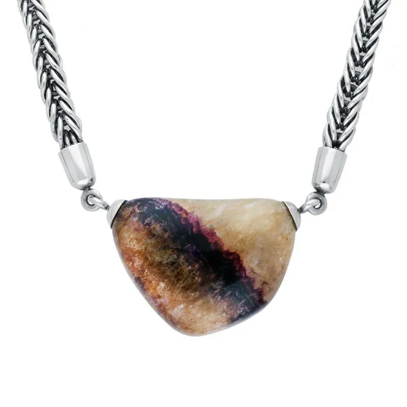 Sterling Silver Blue John Foxtail Large Unique Necklace D sold by C.W. Sellors