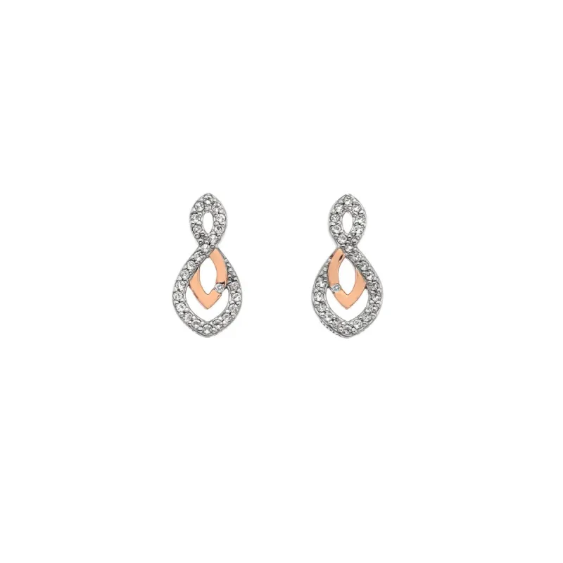 Hot Diamonds Harmony White Topaz Rose Gold Plated Earrings D sold by C.W. Sellors