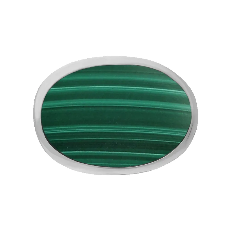 Sterling Silver Malachite Oval Statement Ring D sold by C.W. Sellors product image thumbnail 3