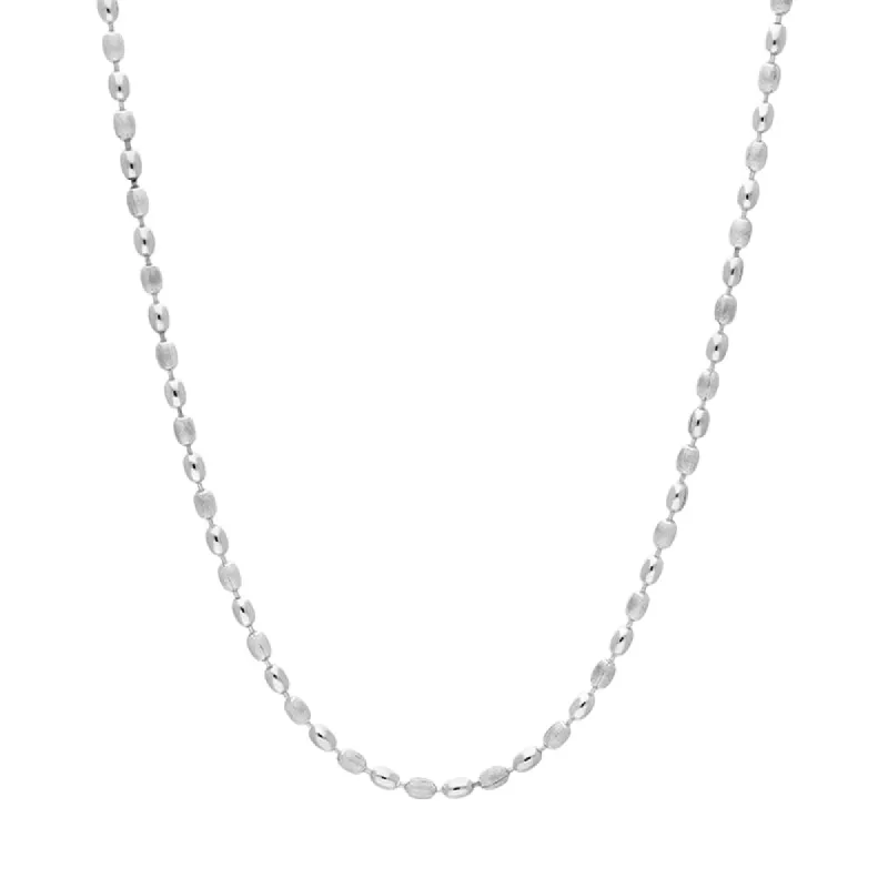 Sterling Silver 16 Inch Polished and Satin Finish Oval Bead Link Chain sold by C.W. Sellors