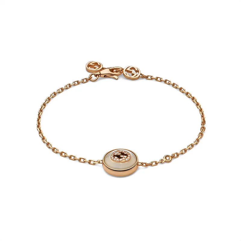 Gucci Interlocking 18ct Rose Gold Mother Of Pearl Bracelet sold by C.W. Sellors