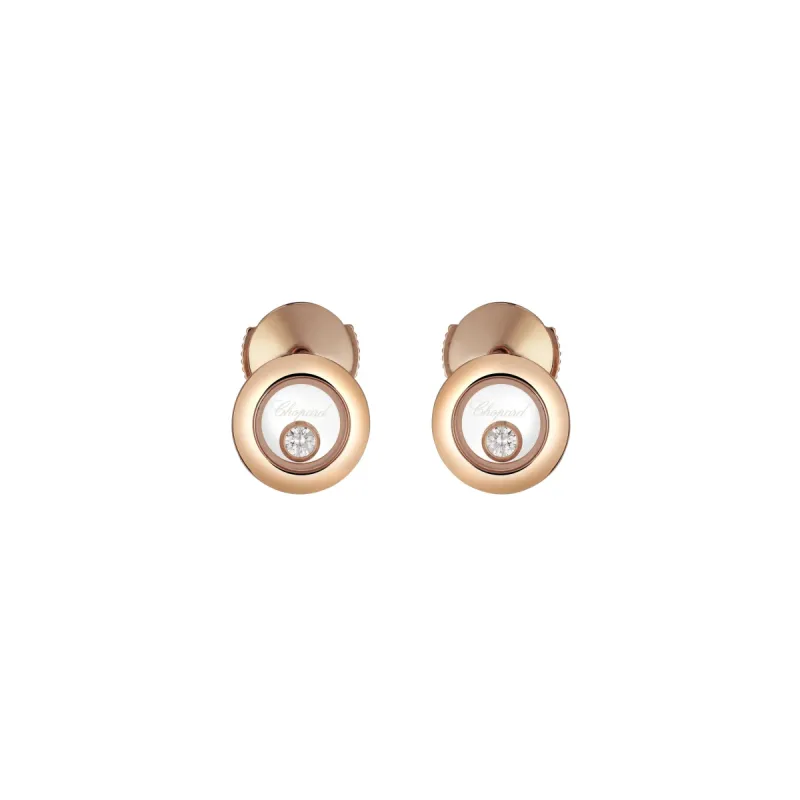 Chopard Happy Diamonds Icons 18ct Rose Gold 0.10ct Diamond Stud Earrings sold by C.W. Sellors