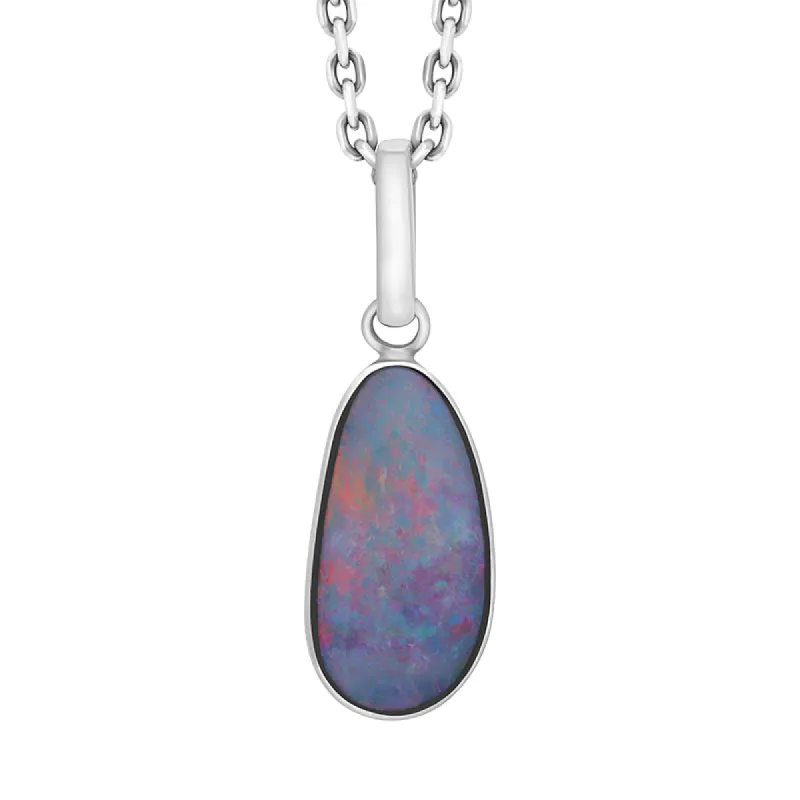 Sterling Silver Opal Doublet Abstract Necklace D sold by C.W. Sellors