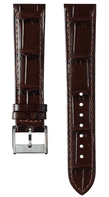 Hamilton Strap Jazzmaster Aligator Leather Brown sold by C.W. Sellors
