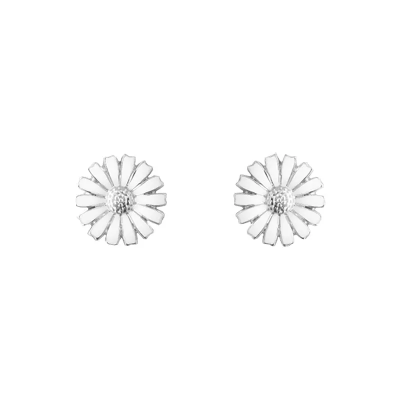 Georg Jensen Daisy Sterling Silver White Enamel Stud Earrings sold by C.W. Sellors