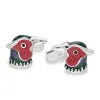 Saturno Sterling Silver Enamel Pheasant Cufflinks D sold by C.W. Sellors