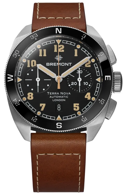 Bremont Terra Nova 42.5 Steel Chronograph Leather Watch sold by C.W. Sellors