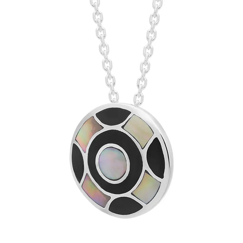Sterling Silver Whitby Jet Mother of Pearl Circle Necklace D sold by C.W. Sellors product image thumbnail 2