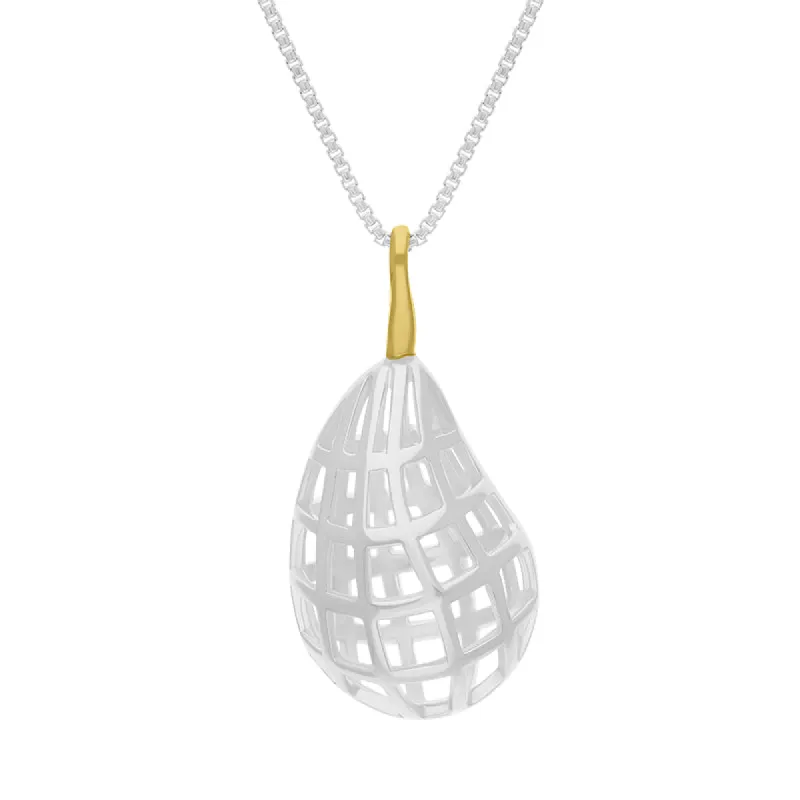 Sterling Silver 18ct Yellow Gold Plated House & Garden Pear Large Pendant D sold by C.W. Sellors