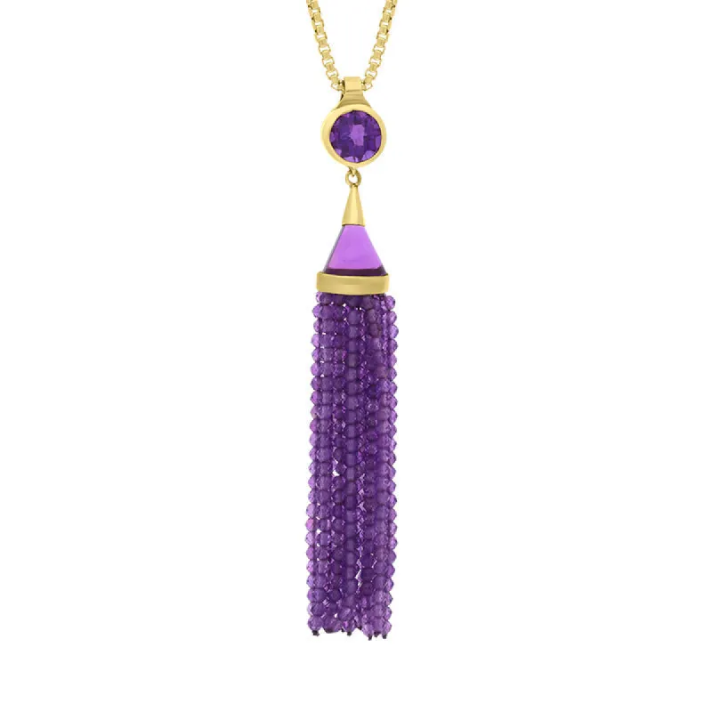Gold Plated Sterling Silver Amethyst Cascade Tassel Necklace D sold by C.W. Sellors