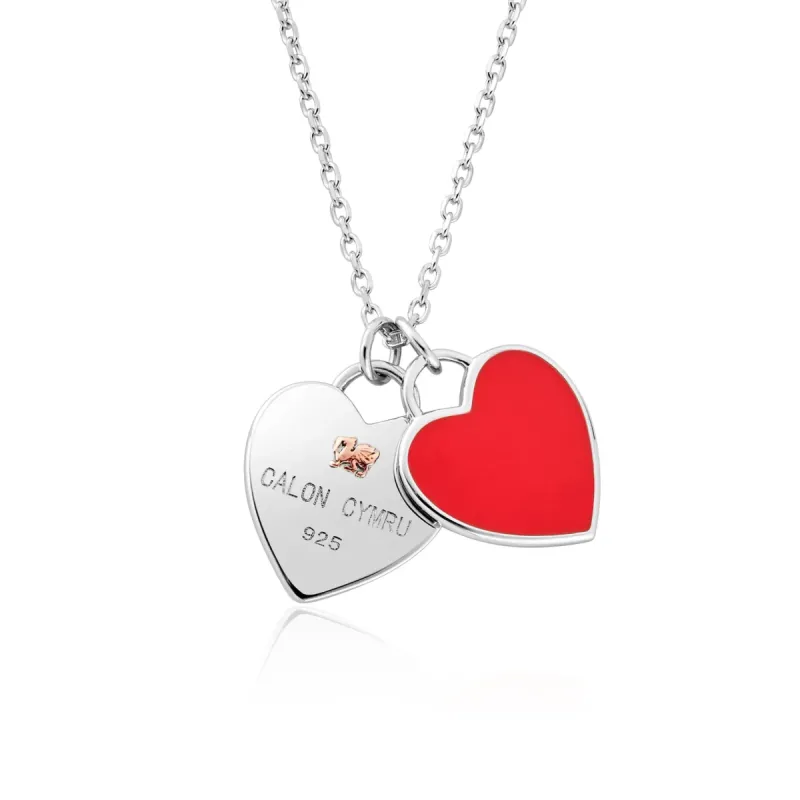 Clogau Welsh Heart Sterling Silver Red Enamel Necklace sold by C.W. Sellors