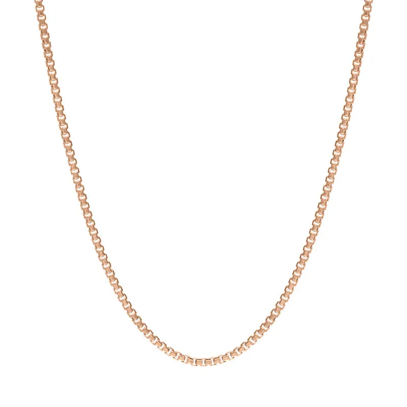 Rose Gold Plated Sterling Silver 30 Inch Box Chain sold by C.W. Sellors
