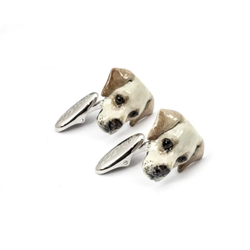Dog Fever Sterling Silver Enamelled Labrador Muzzle Cufflinks D sold by C.W. Sellors