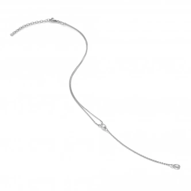 Hot Diamonds Sterling Silver White Topaz Tender Waterfall Marquise Necklace sold by C.W. Sellors