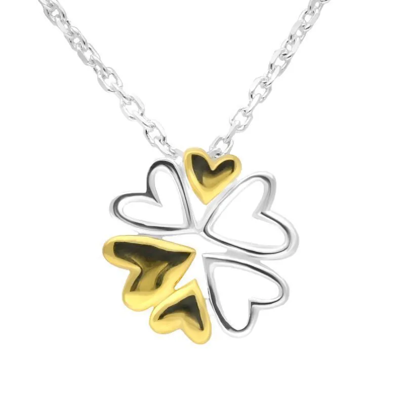 Yellow Gold Sterling Silver Plated Heart Snowflake Necklace sold by C.W. Sellors