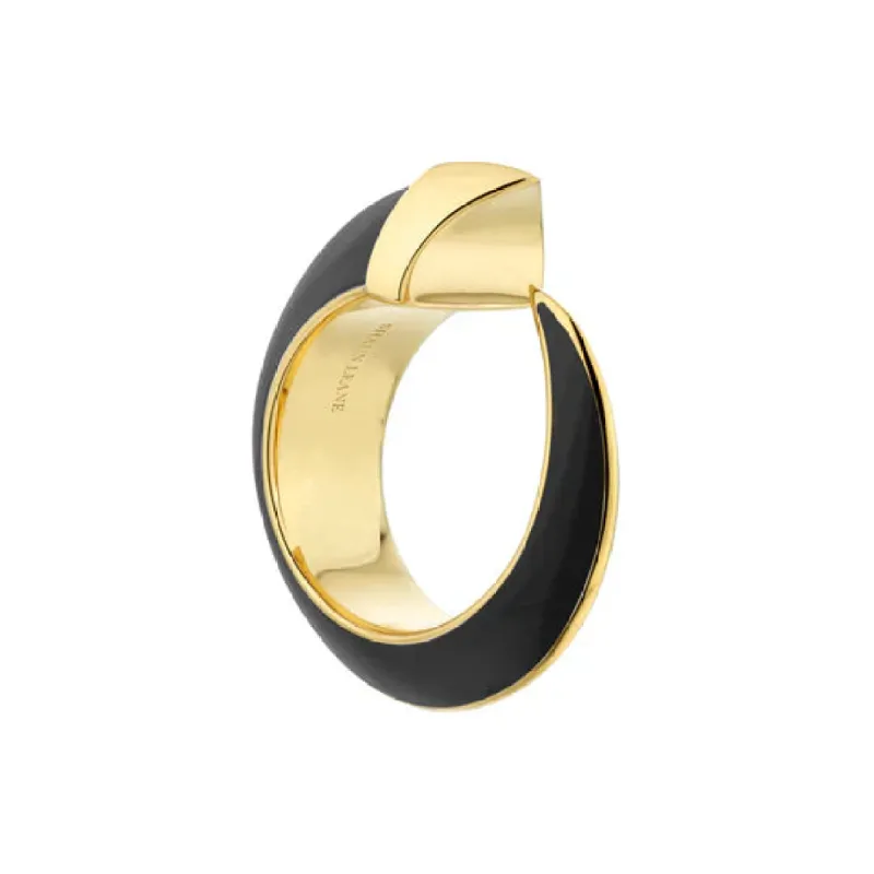 Shaun Leane Sabre Solis 18ct Yellow Gold Vermeil Sterling Silver Jet Ceramic Ring sold by C.W. Sellors