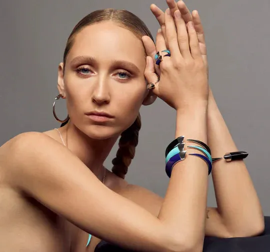 Shaun Leane Sabre Solis Sterling Silver Atlantic Ceramic Cuff sold by C.W. Sellors product image thumbnail 4