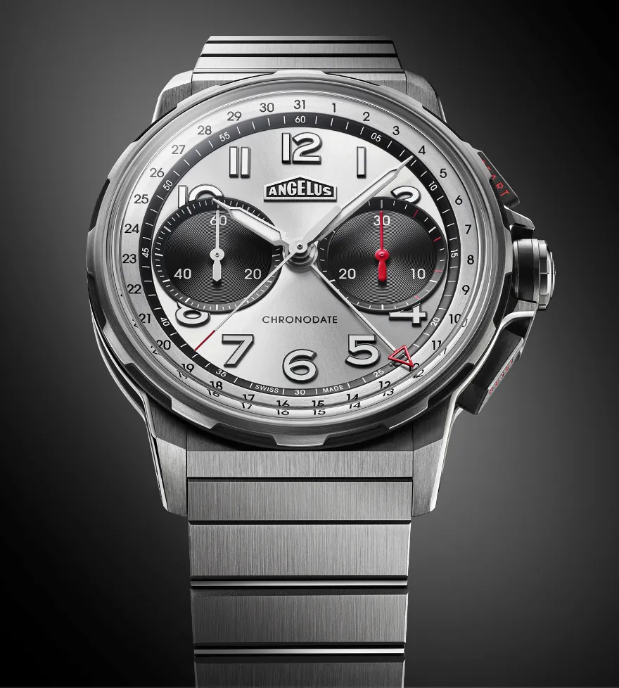 Angelus Chronodate Titanium Magnetic Silver Titanium Watch sold by C.W. Sellors product image thumbnail 5