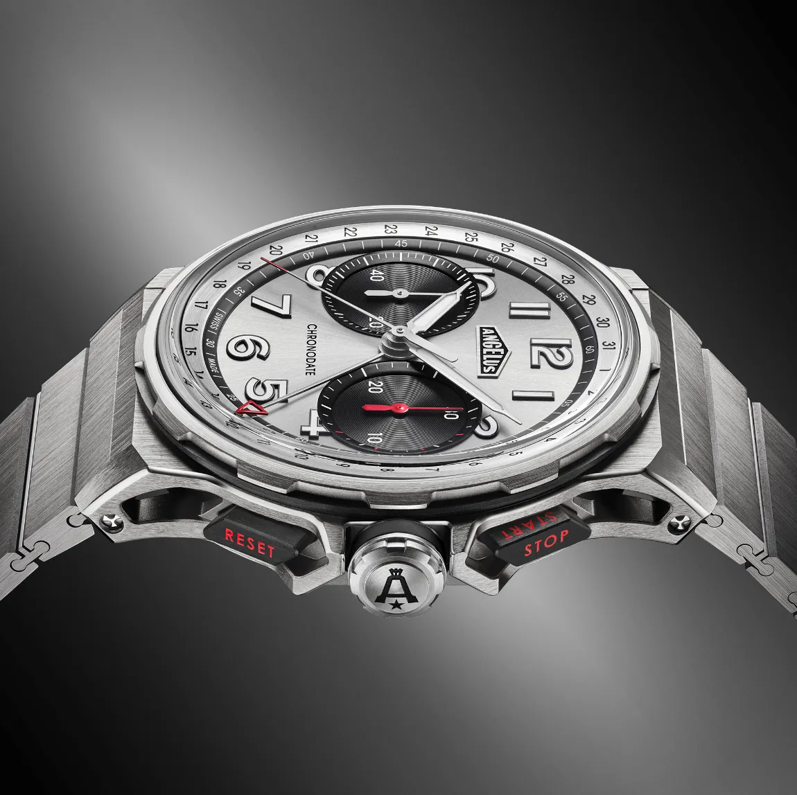 Angelus Chronodate Titanium Magnetic Silver Titanium Watch sold by C.W. Sellors product image thumbnail 2