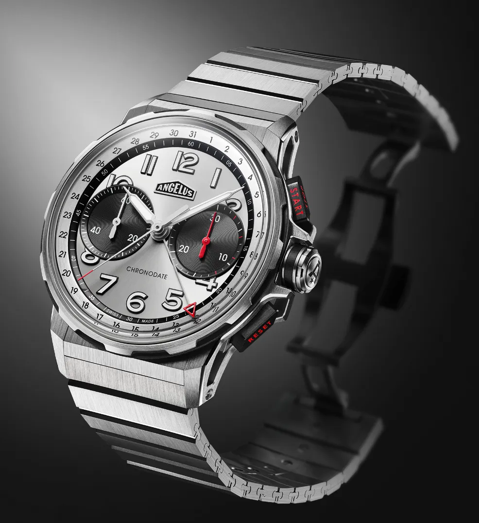 Angelus Chronodate Titanium Magnetic Silver Titanium Watch sold by C.W. Sellors product image thumbnail 3