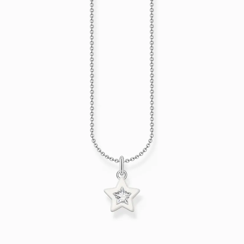Thomas Sabo Sterling Silver Star White Zirconia Necklace sold by C.W. Sellors