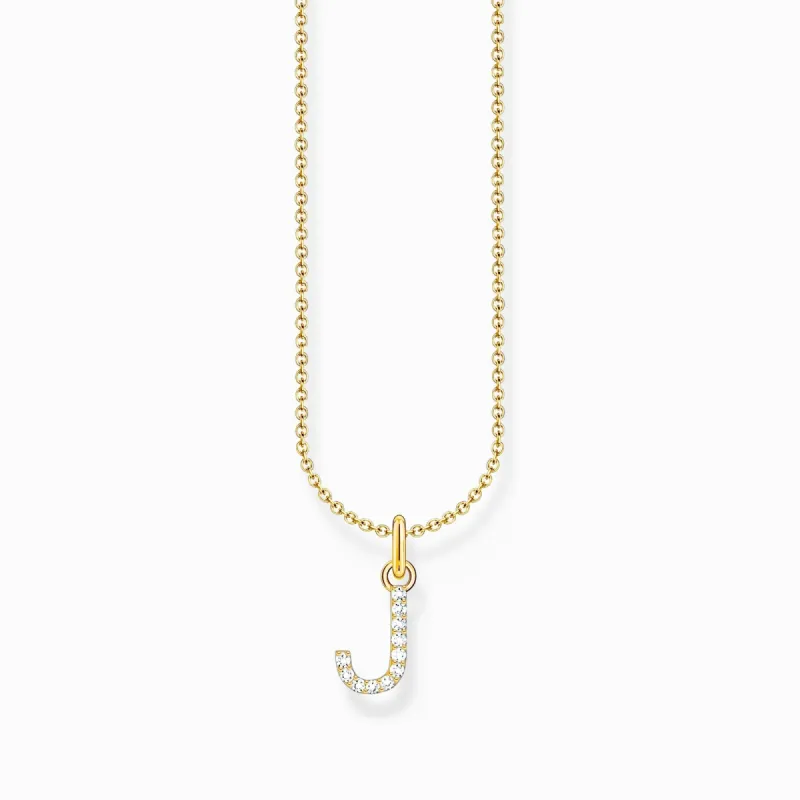Thomas Sabo Gold Plated Sterling Silver Letter J Necklace sold by C.W. Sellors