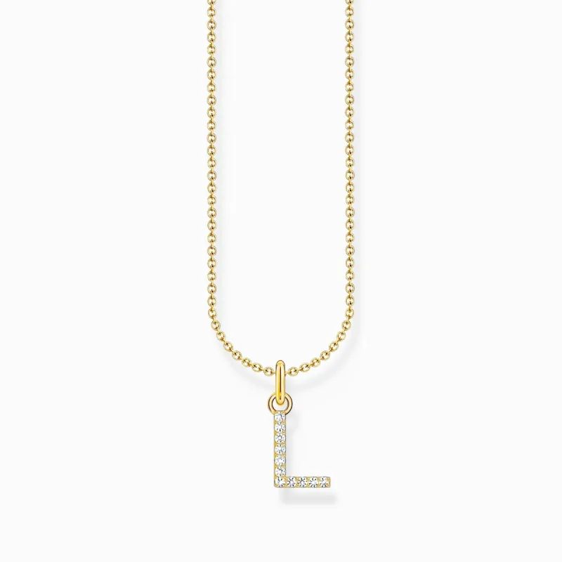 Thomas Sabo Gold Plated Sterling Silver Letter L Necklace sold by C.W. Sellors